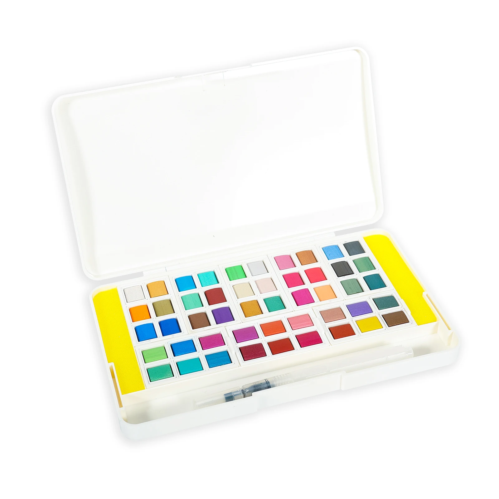 Vibrant Shades for Artistic Expression 48-Color Pearl Solid Watercolor Palette
