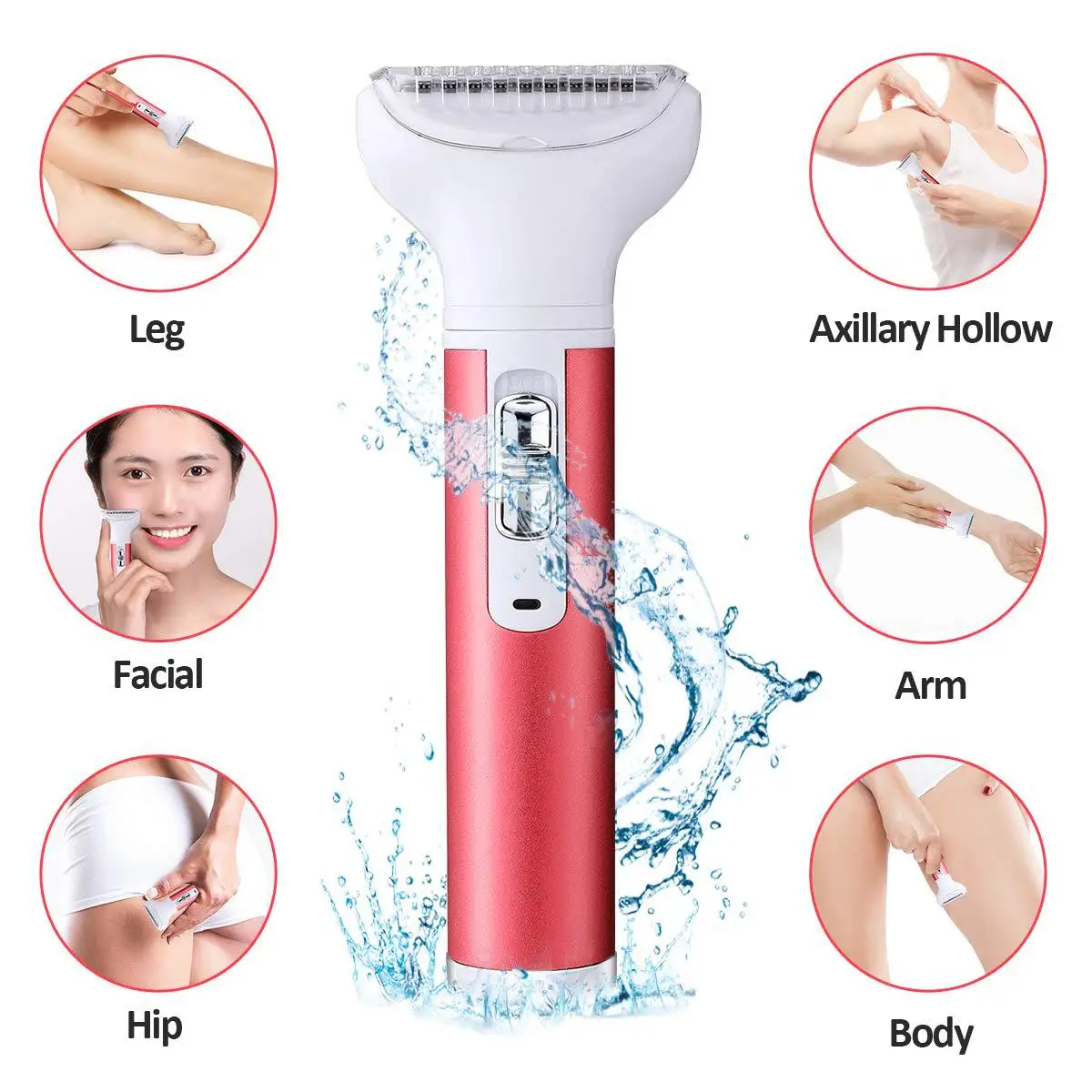 5 in 1 Electric Hair Remover Rechargeable Lady Shaver Nose Hair Trimmer Eyebrow Shaper Leg Armpit Bikini Trimmer Women Epilator