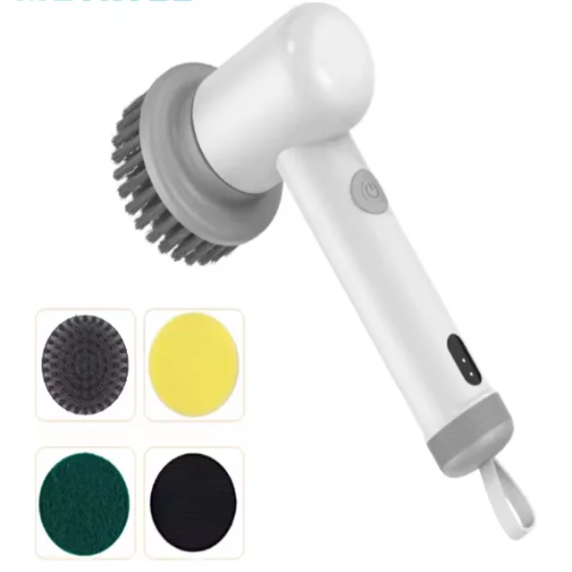 New White Electric Cleaning Brush Multifunctional Cleaning Pots and Dishes Brush for Kitchen Bathroom Polishing Brush