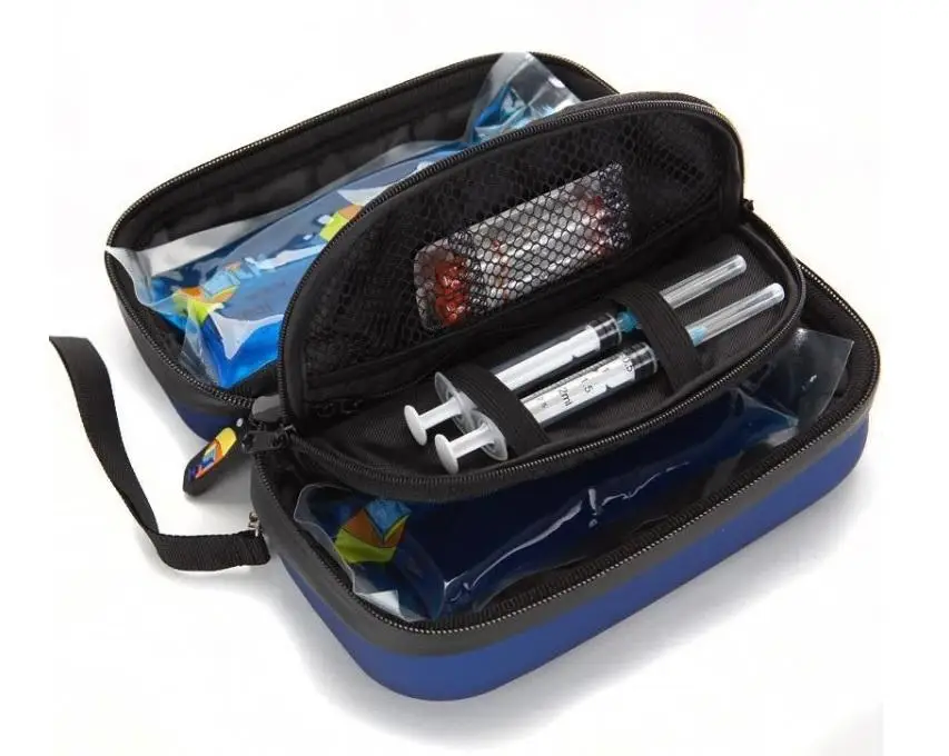 Custom Outdoor Travel Insulin Pen Diabetic Organize Cooler Case Cooling Bags With Protective Ice Brick