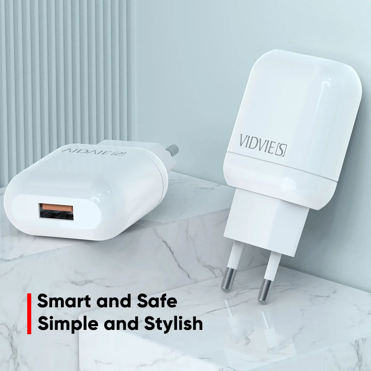 
VIDVIE Newest 5V 2.4A Quick EU Charger Mobile Phone QC2.0 USB Wall Adapter Promotional Suit 