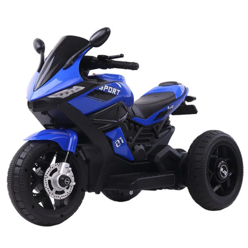 QS High Quality Kids Electric Motorcycle Outdoor Playing Ride Car Toy Music Light 3 Wheels 6V Battery Tricycle Motorbike Plastic