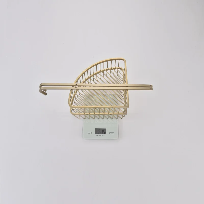 Luxury SUS304 Stainless Steel Double Layer Storage Shelf Wall Mounted Toilet Bathroom Wire Corner Rack