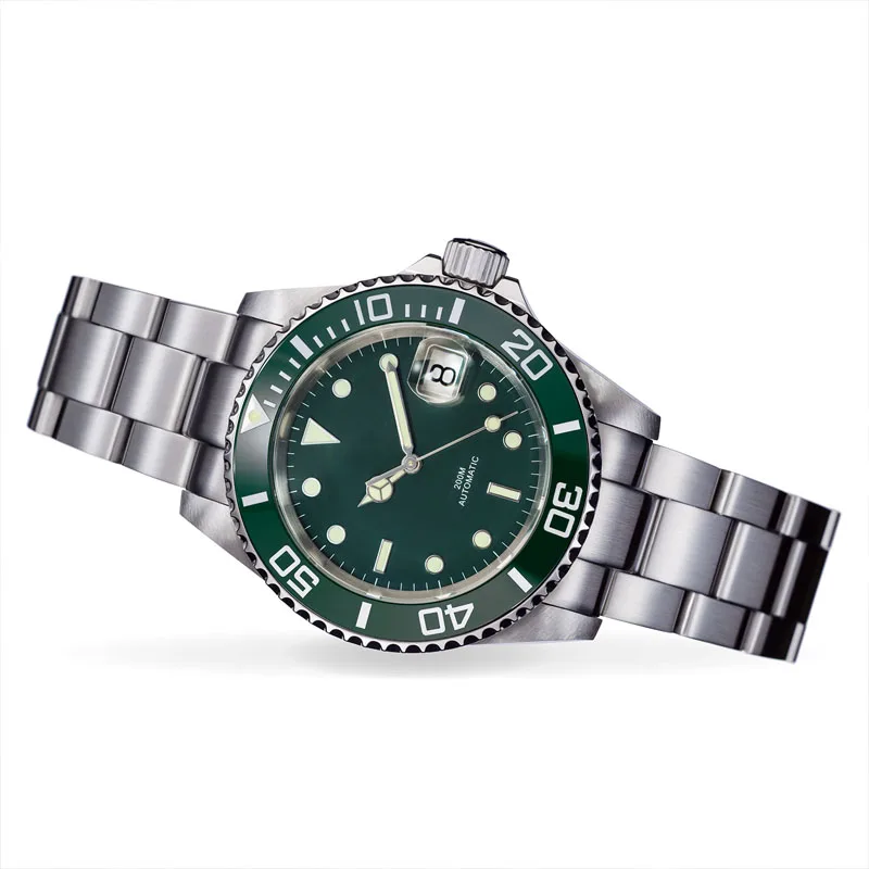 Sapphire Crystal Automatic 20 ATM Men Stainless Steel Diver Watch