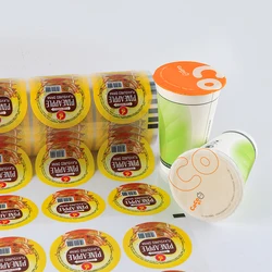 bubble tea seal film customised logo boba  milk tea cup sealing film roll boba sealer film