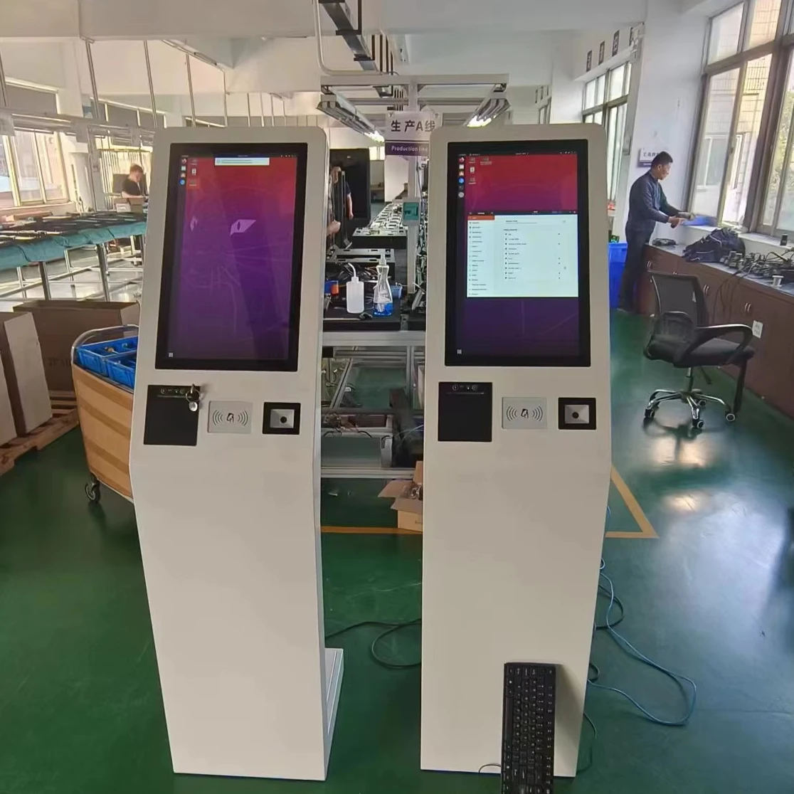 ЖК-дисплей банк машина Kfc бар заказ сенсорный экран киоск Тотем с Qr сканером
