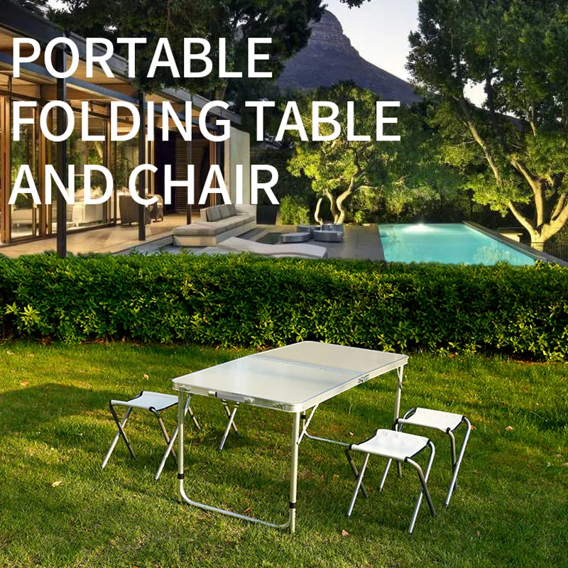 aluminium suitcase picnic table set bbq camping beach folding table outdoor portable foldable picnic camping table with chairs