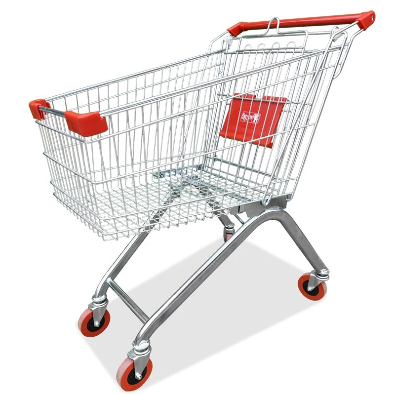  Factory Wholesale Hand Push Supermarket Metal Trolley Shopping Carts 4