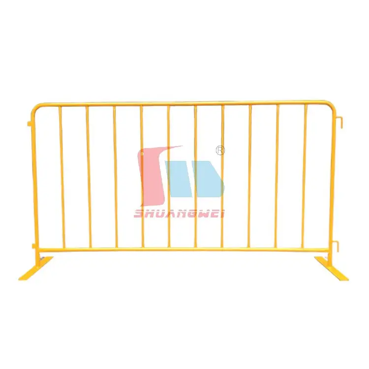 3.6*7.2ft Customize Outdoor Stand Queue Steel Pedestrian Wall Barricades Barrier Traffic Control Yellow Crowd Control Barrier