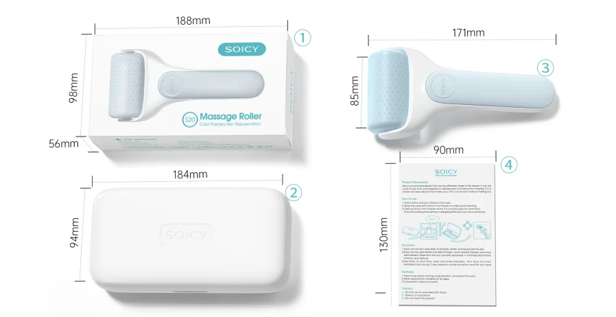 home use skin care medical grade face massage private label cooling ice globes derma roller high quality skin derma ice roller 