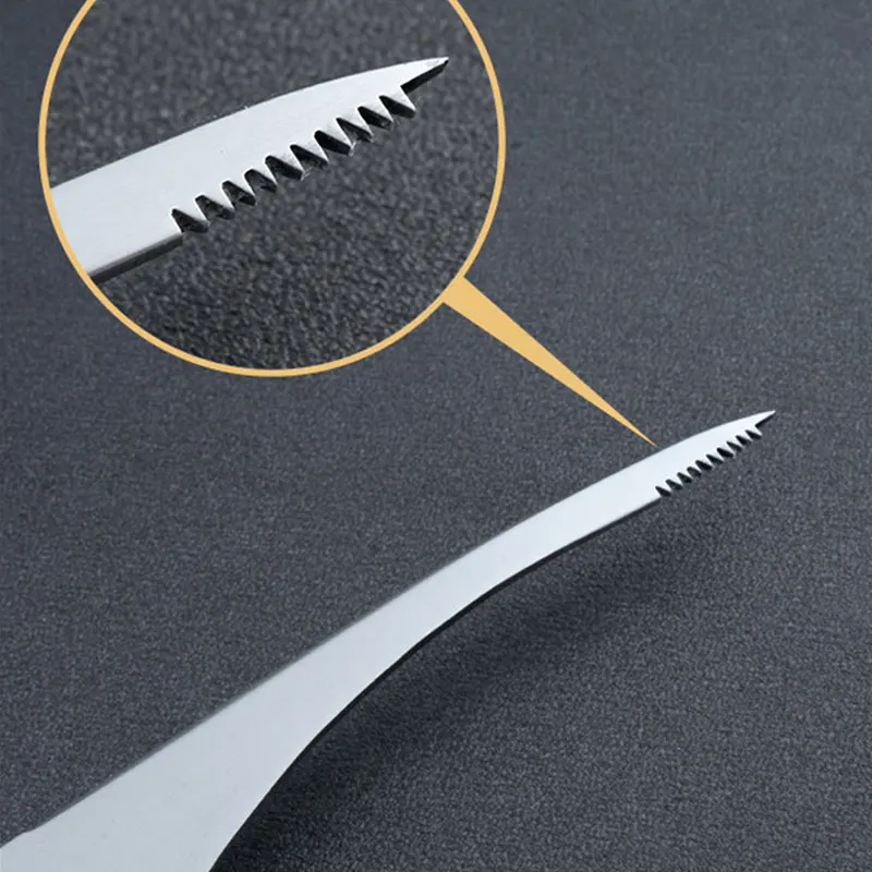 Easy to clean family multi-purpose kitchen stainless steel shrimp knife with red wooden handle