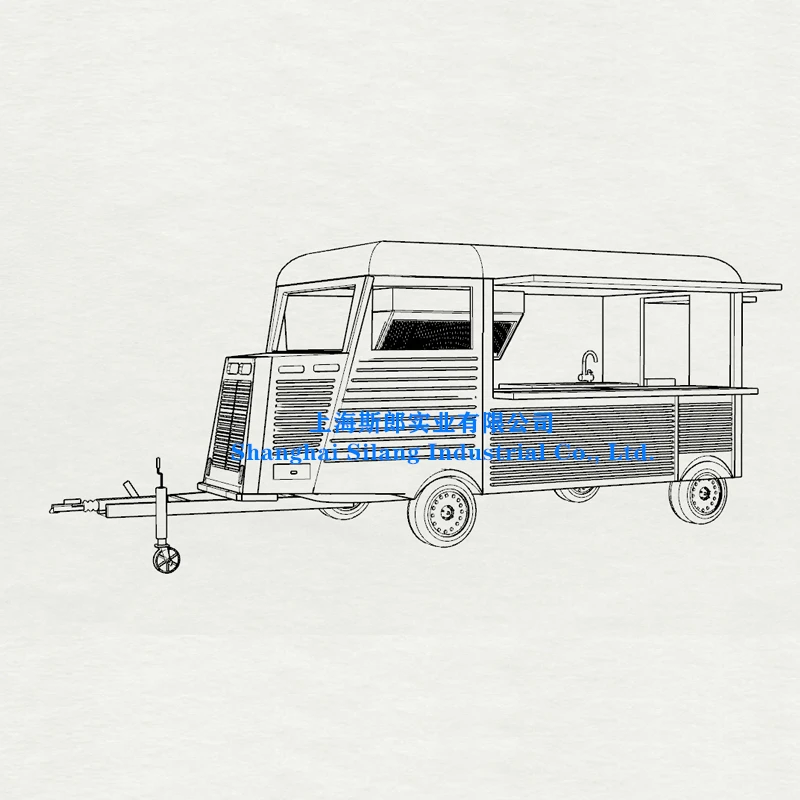 HY Van Food Trailer  Ice Cream Hot Dog Mobile Kiosk Food Truck for Sale