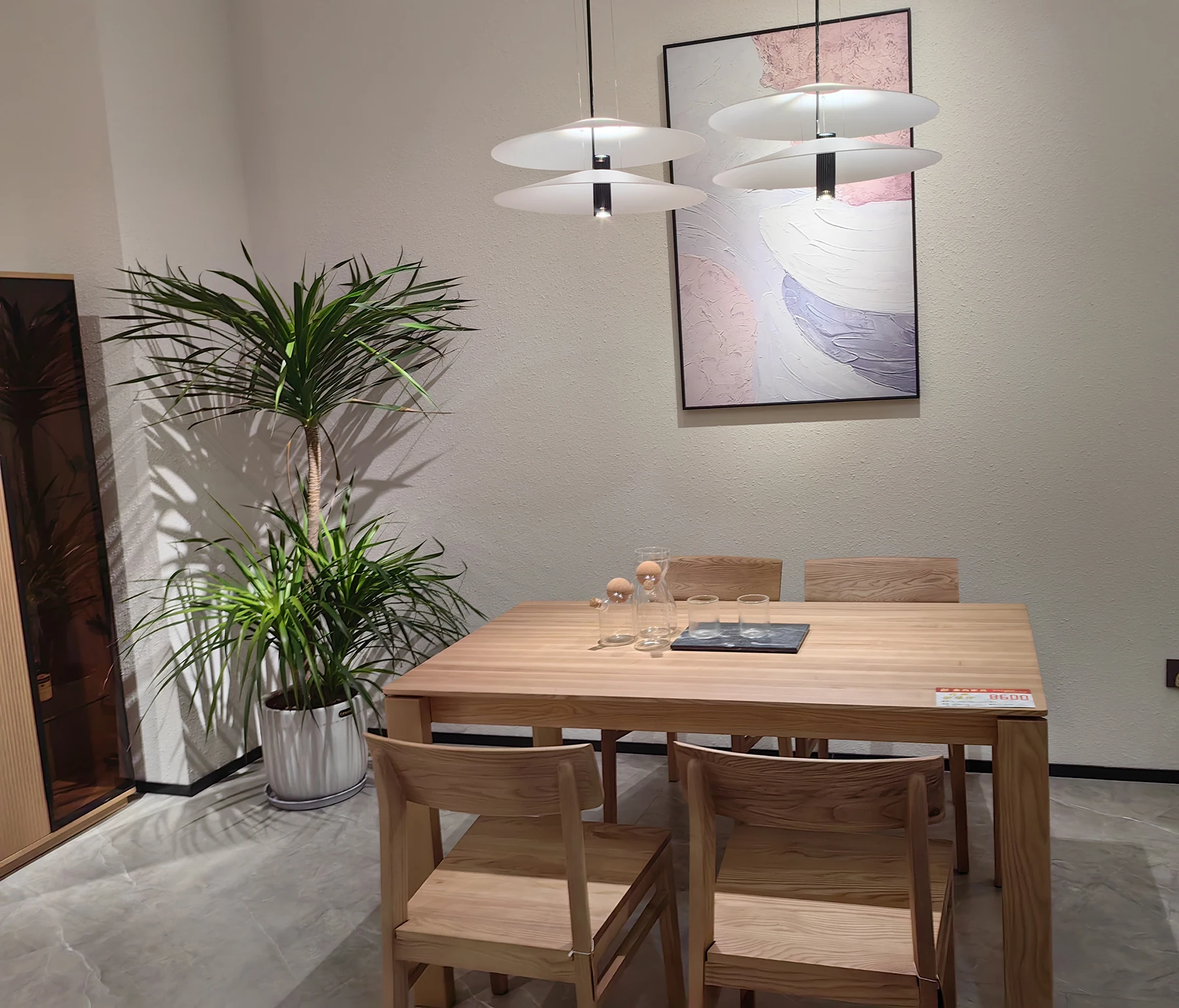 Easy Assemble and CKD Small Volume Package Rectangular Dining Table Solid Ash Wood Modern Real Lumber Wood Dining Room Furniture