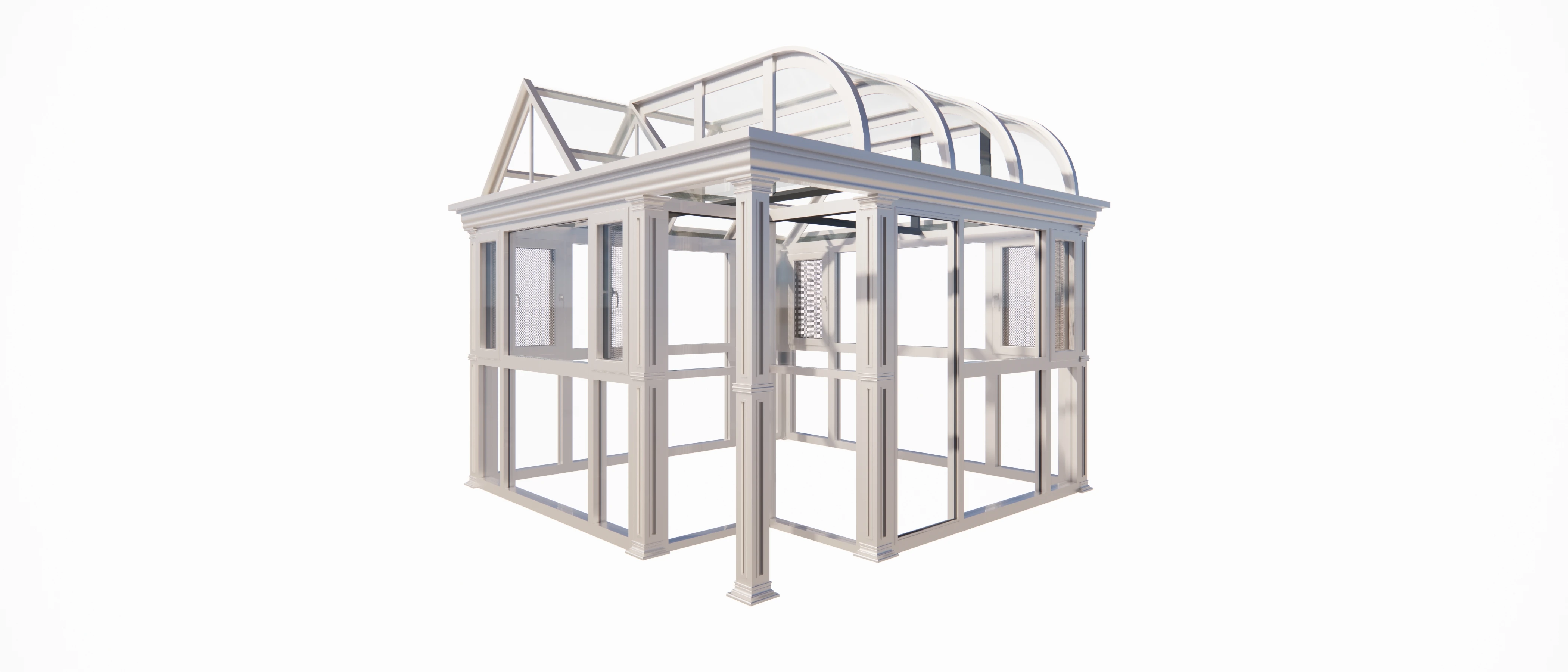 Steel Structure Sunroom Aluminum Frame Waterproof Tempered Glass Roof Aluminum Sunroom