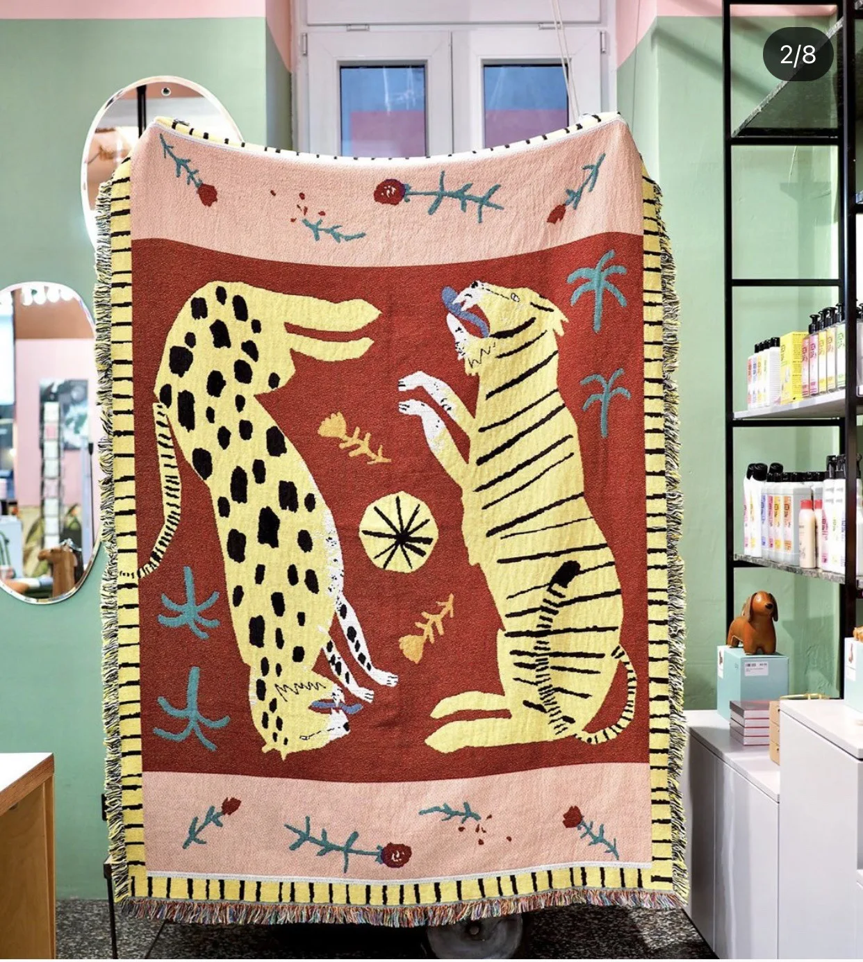 New polyester cotton home sofa decorative jacquard woven tapestry throw blanket