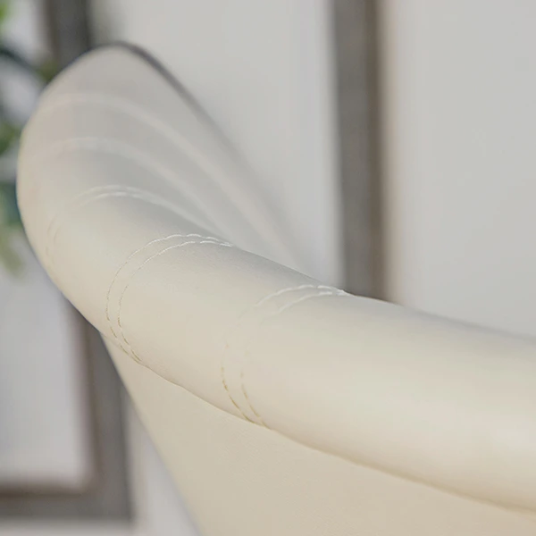 Home Kitchen Restaurant Living Room Cafe Classic Upholstered White Pu Leather Cushion Armless Dining Chair Classic Dining Chair