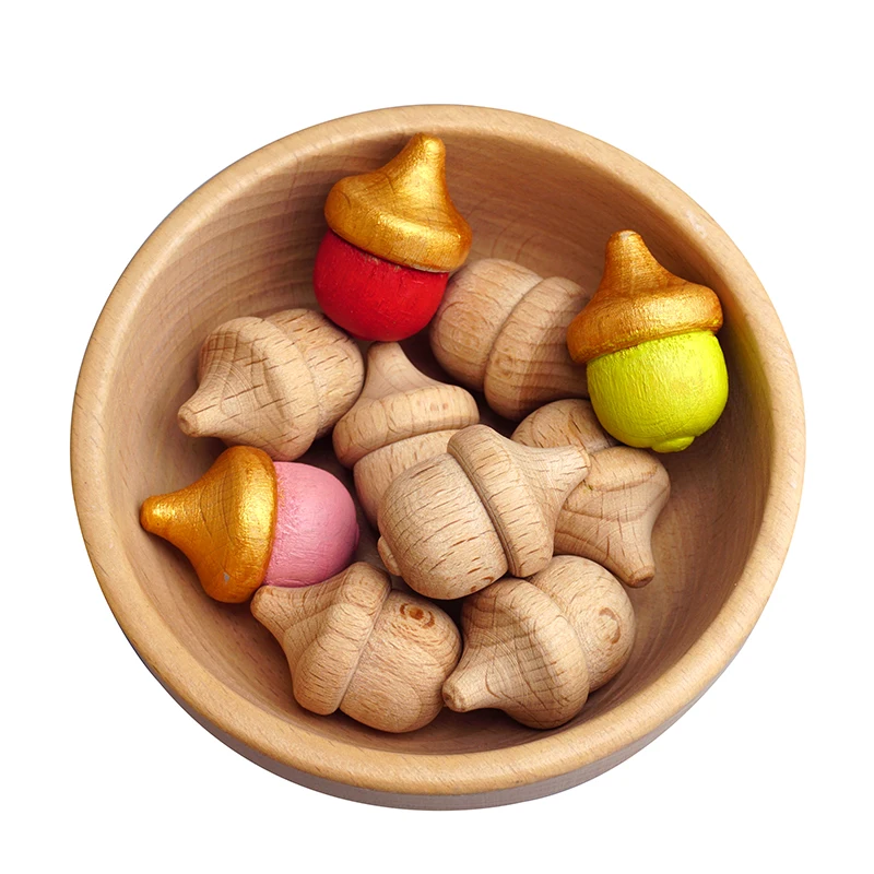 Unfinished wood for Painting arts and crafts Wooden diy toy unfinished handwork acorns for painted