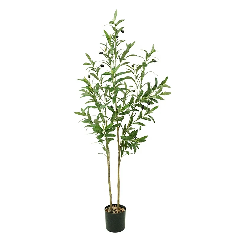Oh Arts Wholesale 150 CM Artificial Olive Tree Real Touch Potted Plants in Black Plastic Pot for Home Garden Decoration