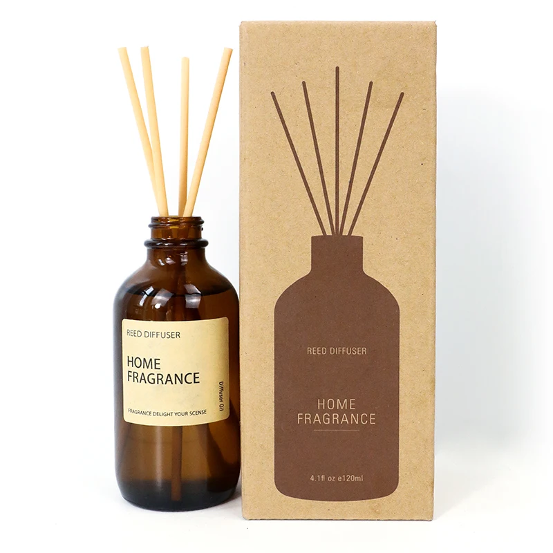 Hot Sale 100ml brown Glass Bottle Scent Fragrance Air Freshener Reed Diffuser Perfume With Stick