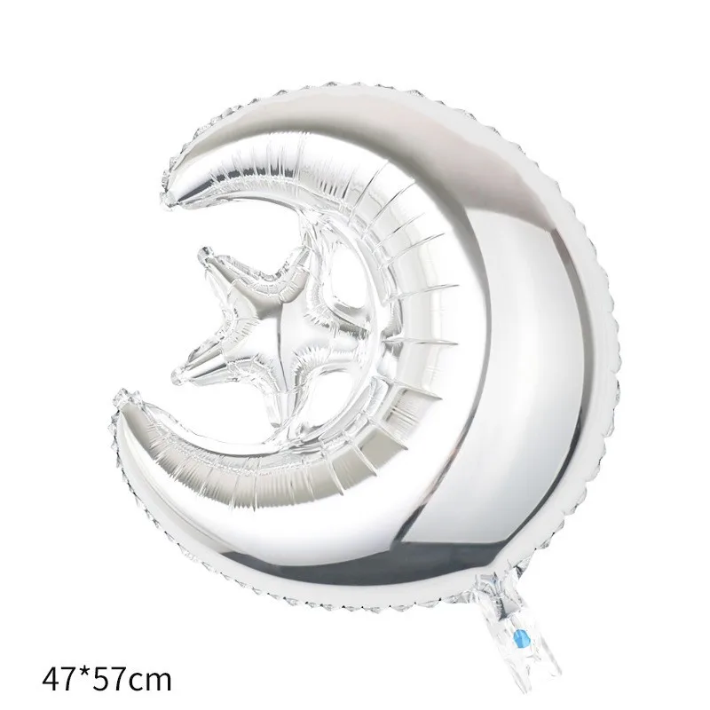 2024 New Year Hajj Mubarak Balloon Ramadan Party Balloon Moon Star Mubarak Foil Balloon