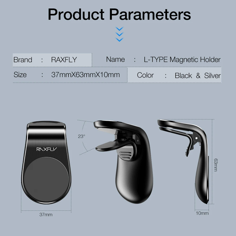 
Free Shipping Amazon Hot Sale 2019 New L-Type Universal Car Air Vent Phone Holder Magnet Phone Holder 