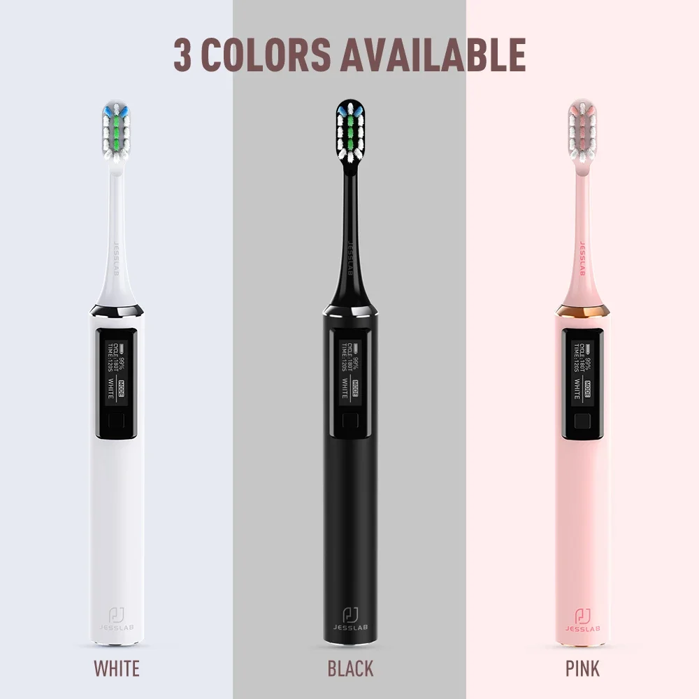 Smart Wireless Rechargeable Strong Clean Tooth Wall Holder Newest Screen Display Button Electric Toothbrush 5 Modes 10 Timers