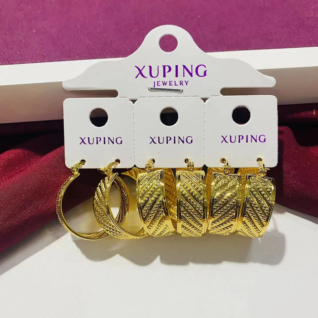 212 xuping jewelry Factory Wholesale Free Shipping Free Sample Multi Style 24k Gold Plated Hoop Earrings