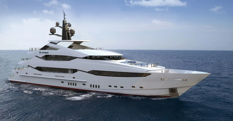 158ft Chinese ship fiberglass hull material custom super yacht luxury mega yacht  for sale