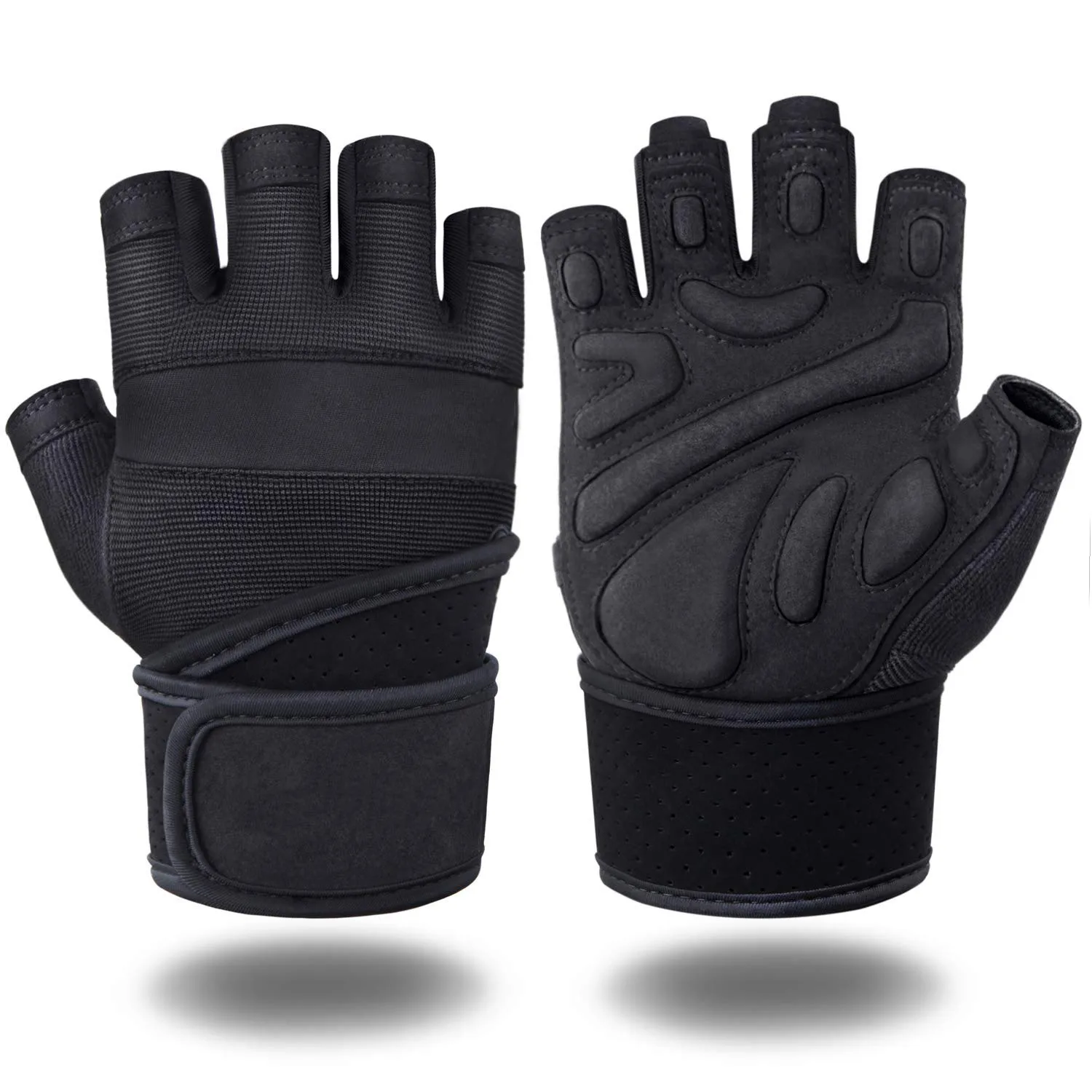 
New Style Men Leather Microfiber Nylon Sport Gloves Gym Weight Lifting 