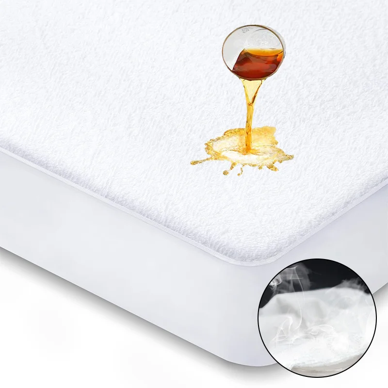 Wholesale king Size Couvre Lit Fitted Bedbug Water Proof Terry Bamboo Fabric Waterproof Mattress Covers & Protectors
