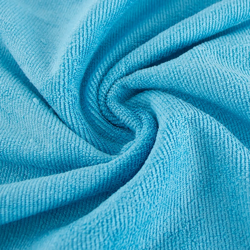 Microfiber Dual Pile Fabric Terry Cloth in Blue For Auto and Pet Dryer, Soft Fabric Long Piles
