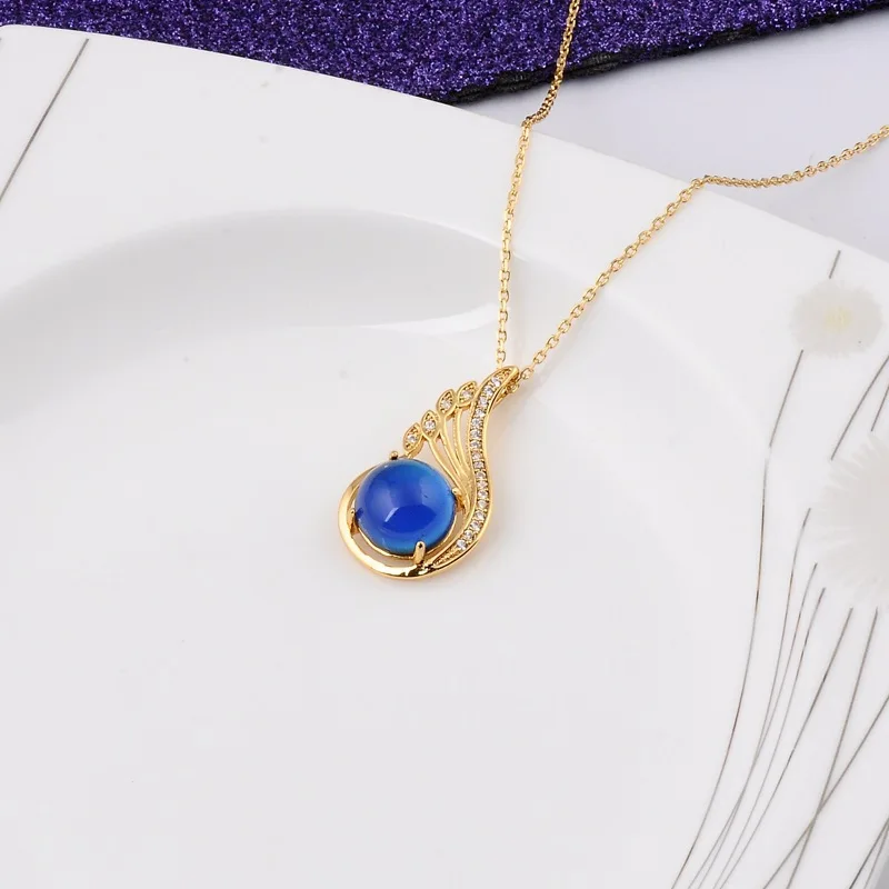 Aug jewelry New simple thermochromic stone swan pendant necklace fashion personality clavicle chain necklace