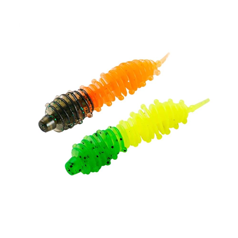 Multi color bionic insect 12pcs/bag bass trout silicone plastic worm bait Carp bulk soft bait fishing lures