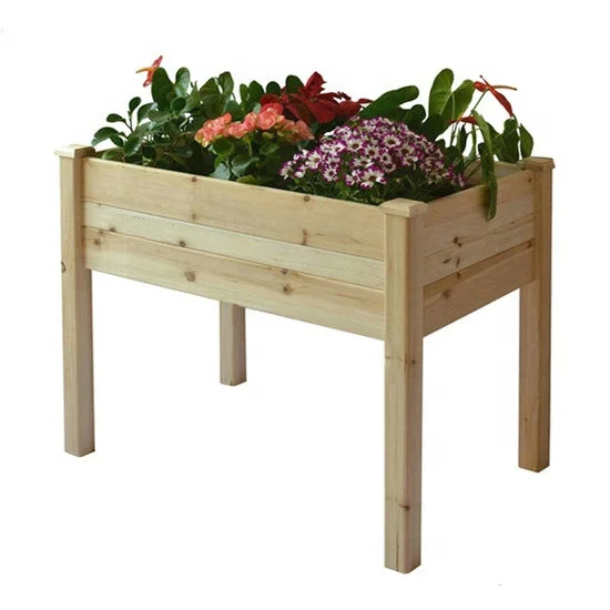 
 Деревенский Кедр Деревянные поднятые садовые кровати незавершенные  