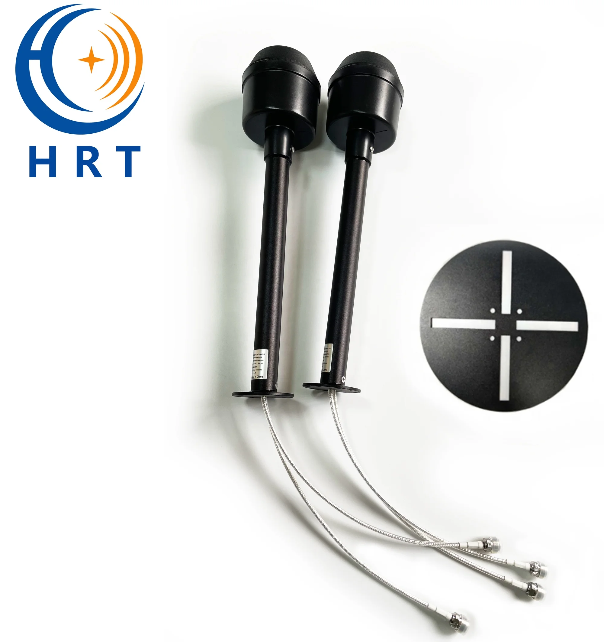 1700-4000MHz /1700-2700MHz 4G/5G  MIMO  Communication Antenna 24DBi x 2 Black color feed horn with two connector