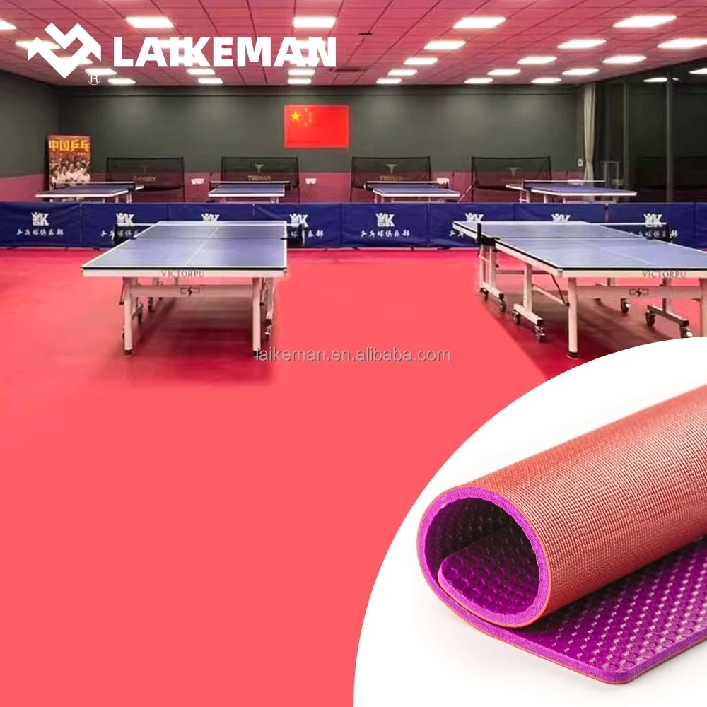 Laikeman Factory wholesale PVC vinyl flooring table tennis floor mat for table tennis flooring