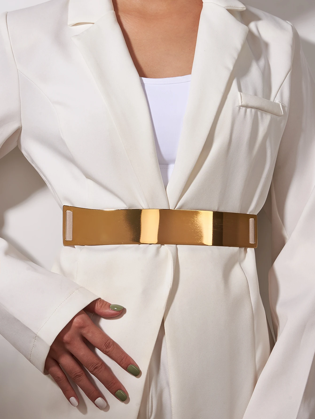 Wholesale Women Simple Girdling Dress Belt Fashion High Waist Black And Apricot Elastic Stretch Cinch Girdle Seal Belt