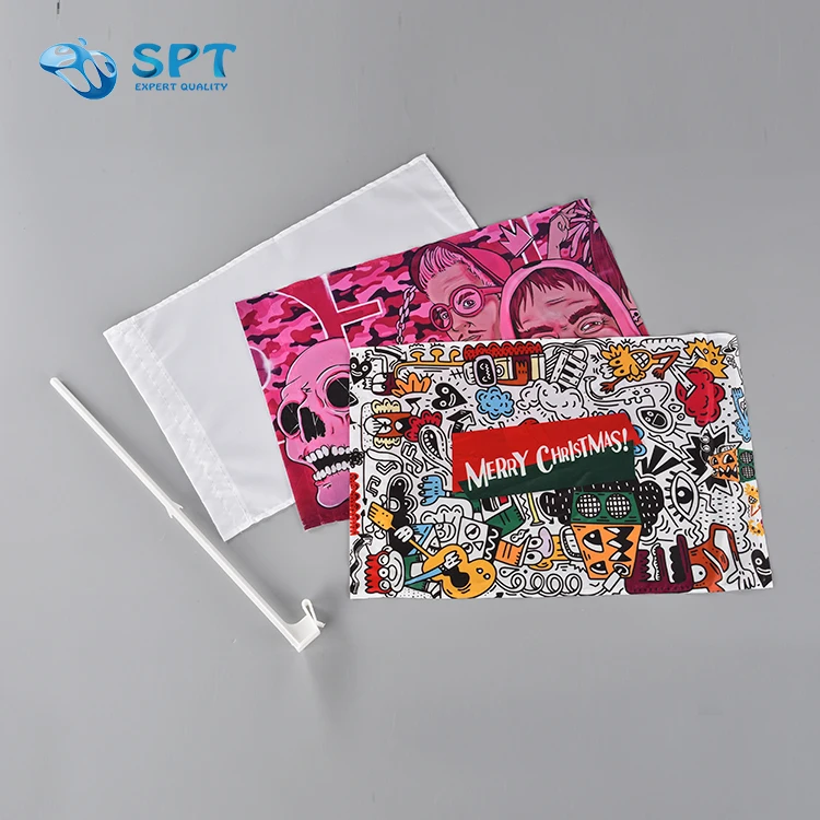 Sublimation blank high quality football jamaican car flags euro