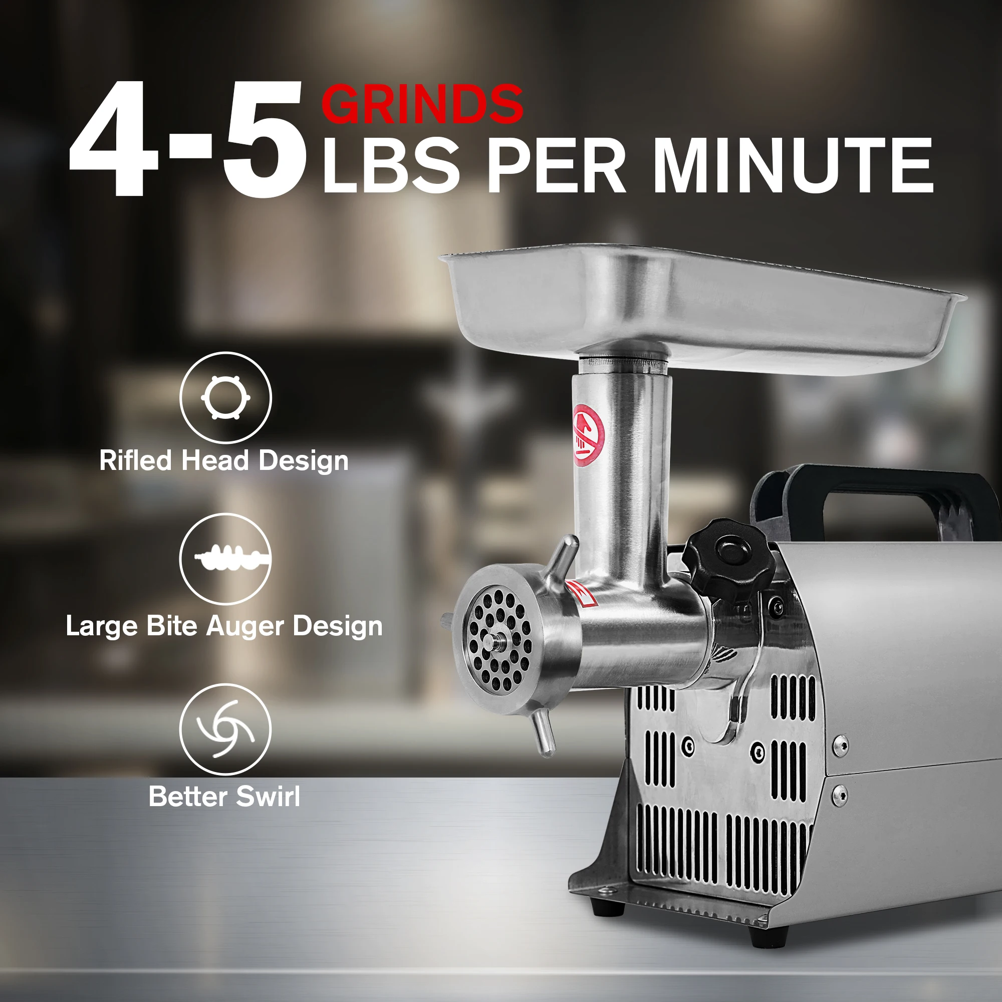 Compact Size Commercial Meat Grinder #8, EG4 Series, Pure Cooper Motor Electric Meat Grinder Meat Mincer For Kitchen Use