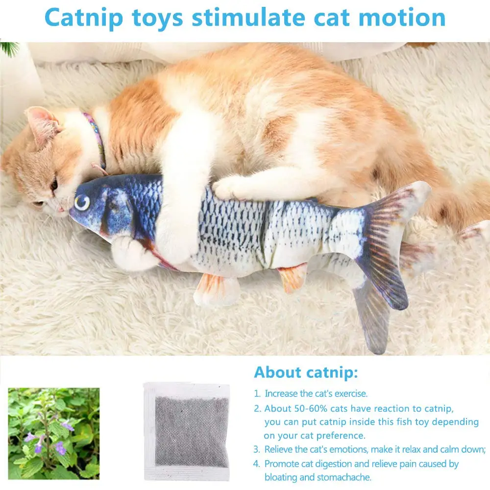 Wholesale Electric Floppy Fish Cat Toys Interactive Automatic Flopping Fish Cat Kicker Toys for Cats Puppy Small Dog