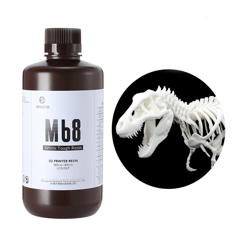 RESIONE M68 Non-yellowing White Tough ABS 3D Resin for Anycubic Photon dlp sla Resin 3d Printer Resin 405nm 1kg