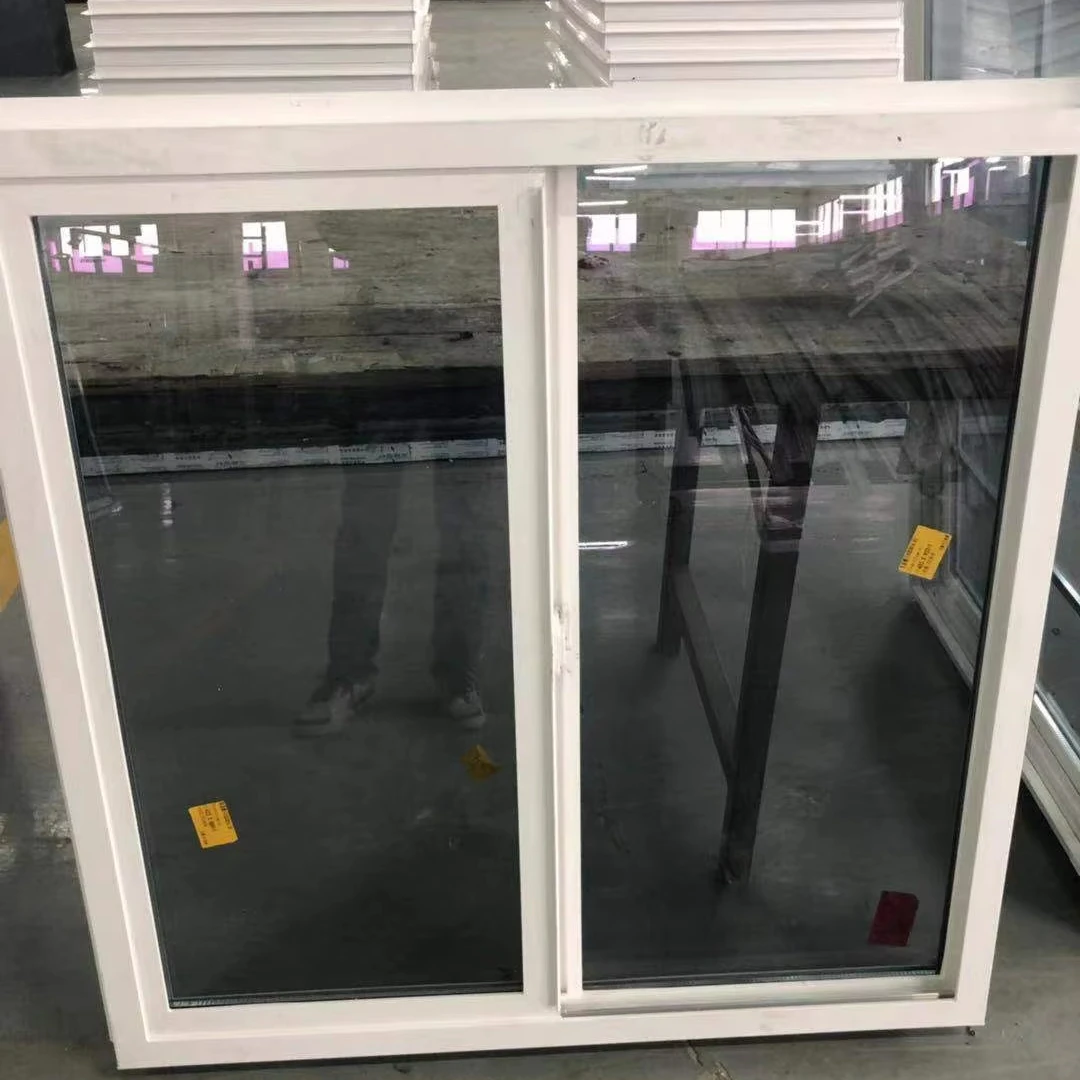 Home Security Soundproof Windproof Hurricane Impact Double Glazed Pvc Profile Vinyl Sliding Windows