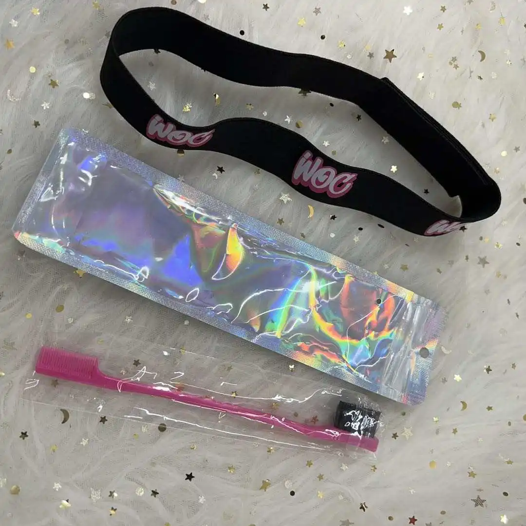 Custom logo Adjustable Elastic Band Lace Hair Melt Wig Band Designer Wig Band with ear cover protection