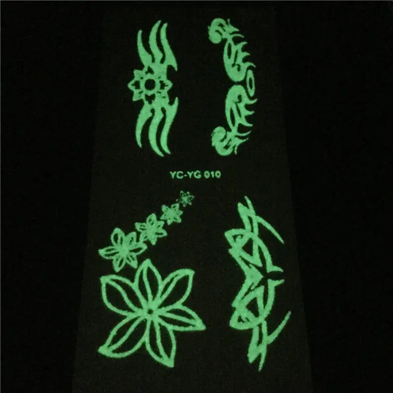 Glow In Dark Anime Cartoons Halloween Luminous Tato Tatoo For Kid Child Waterproof Temporary Tattoo Sticker