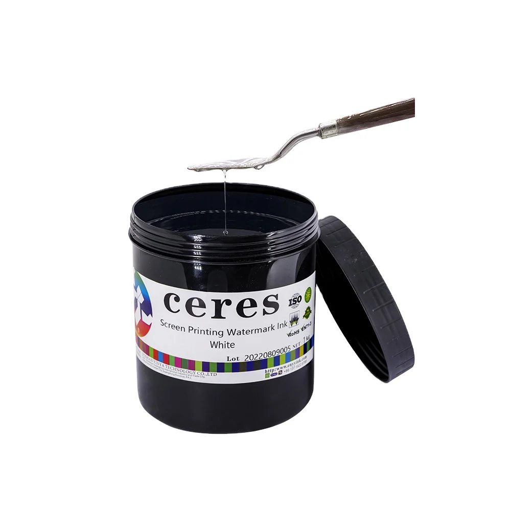 Ceres Strongly Recommend Screen Printing Watermark Ink for Paper White Watermark Ink Black  watermark ink for screen printing