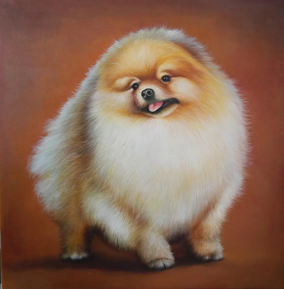 Ручная роспись на заказ портрет животных картина маслом на холсте собака