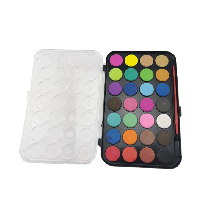 
2021 non-toxic 28 color watercolor solid paint set DIY painting for kids and artists 