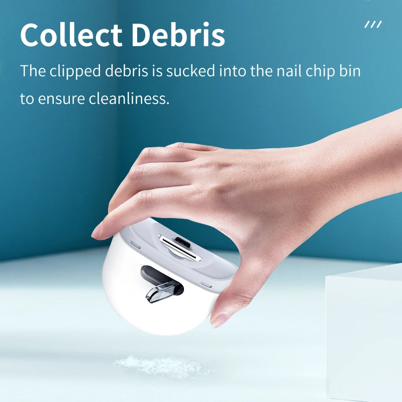 Easy Nail Cutting USB Rechargeable Electric Automatic Nail Clippers With Lights