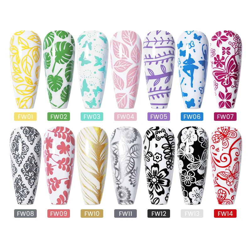 BORN PRETTY Private Label Multi-color Optional Nail Art Stamping Painting Gel Crayon Gel Paint for Nail