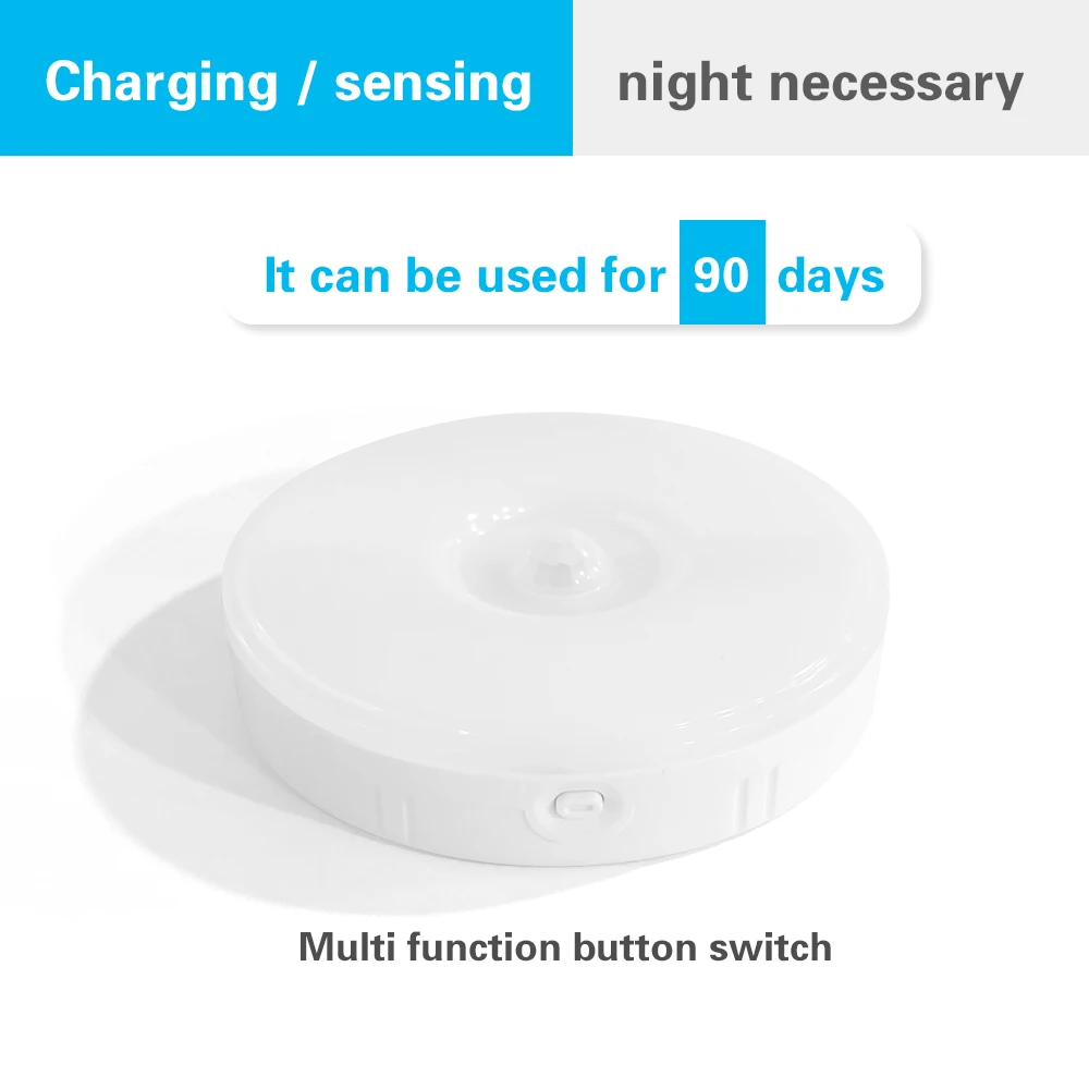 LED Motion Sensor Night Light Magnetic Wall Lamp Intelligent Light Body Sensor Lamp USB Rechargeable Bedroom Stairs Stickiable